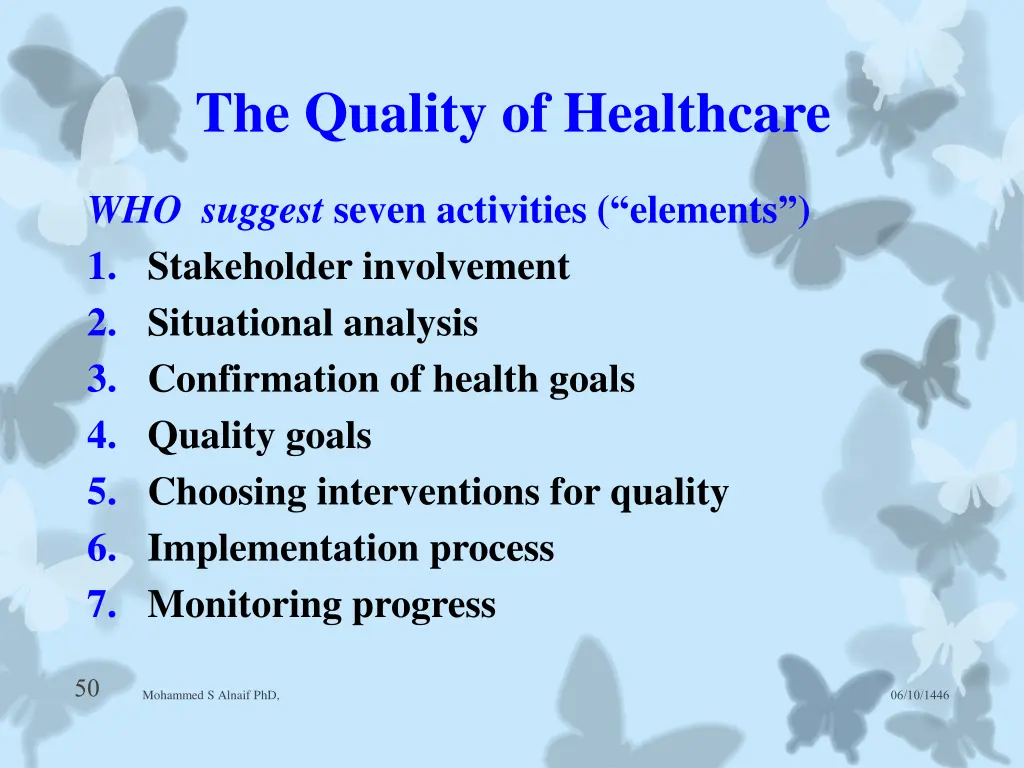 the quality of healthcare 19