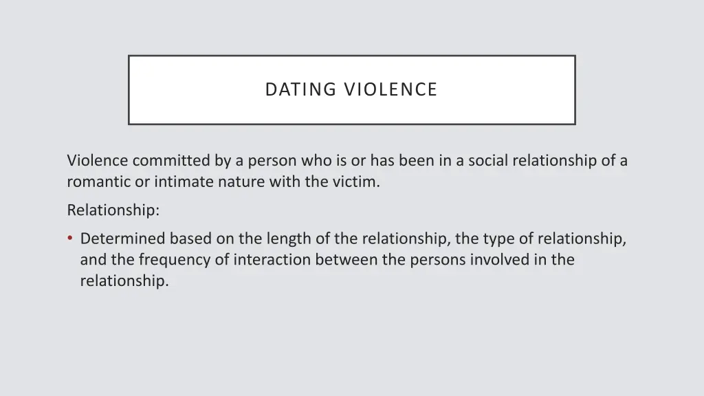 dating violence