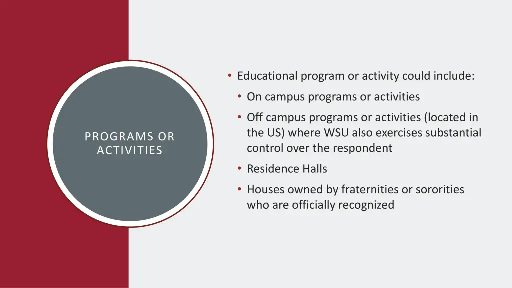educational program or activity could include