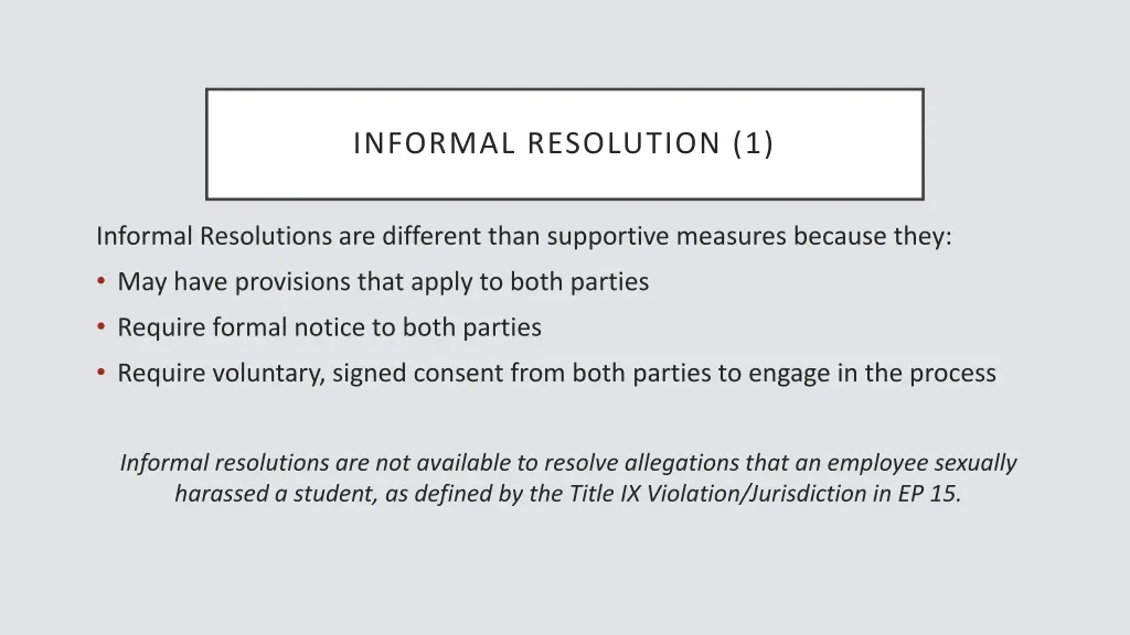 informal resolution 1