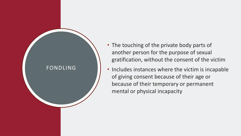 the touching of the private body parts of another