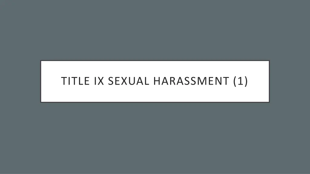 title ix sexual harassment 1