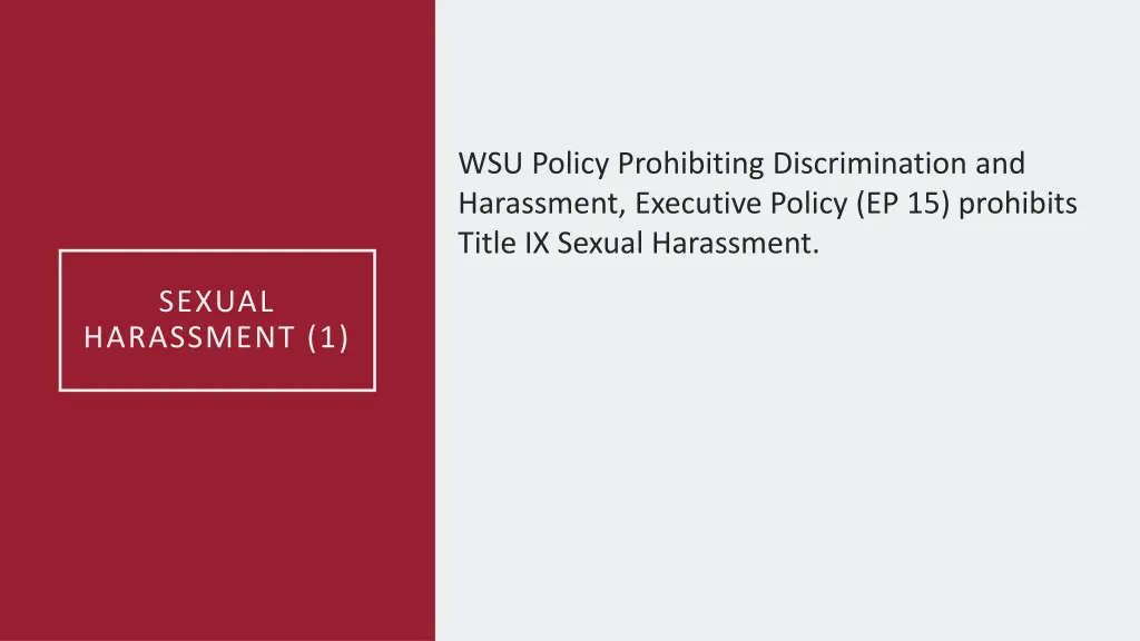 wsu policy prohibiting discrimination