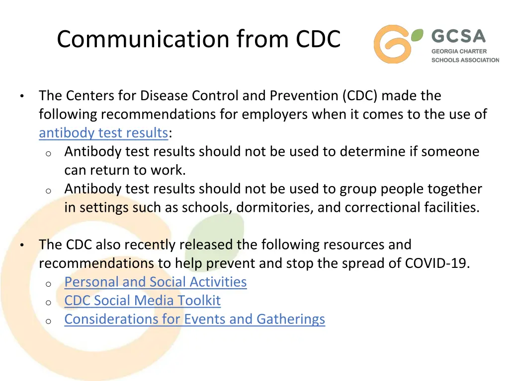 communication from cdc