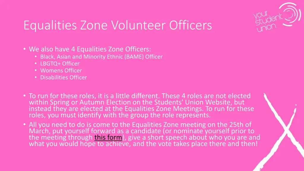 equalities zone volunteer officers