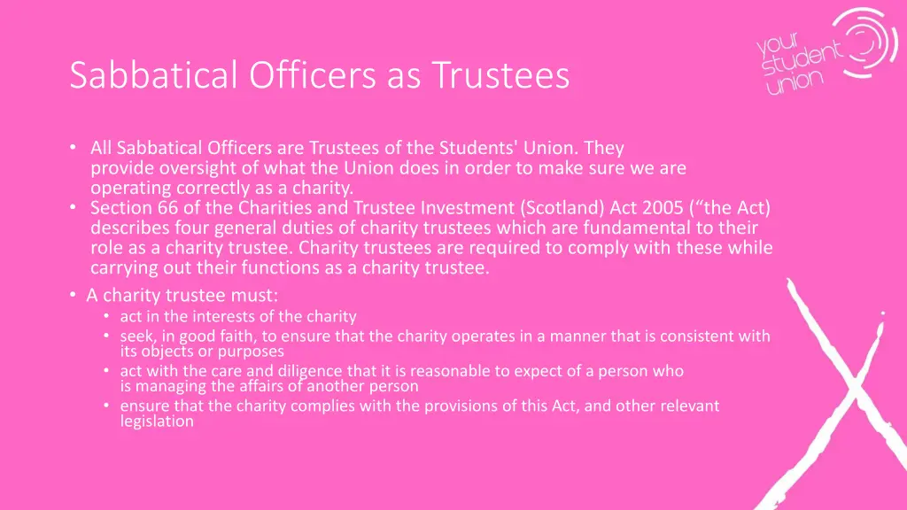 sabbatical officers as trustees