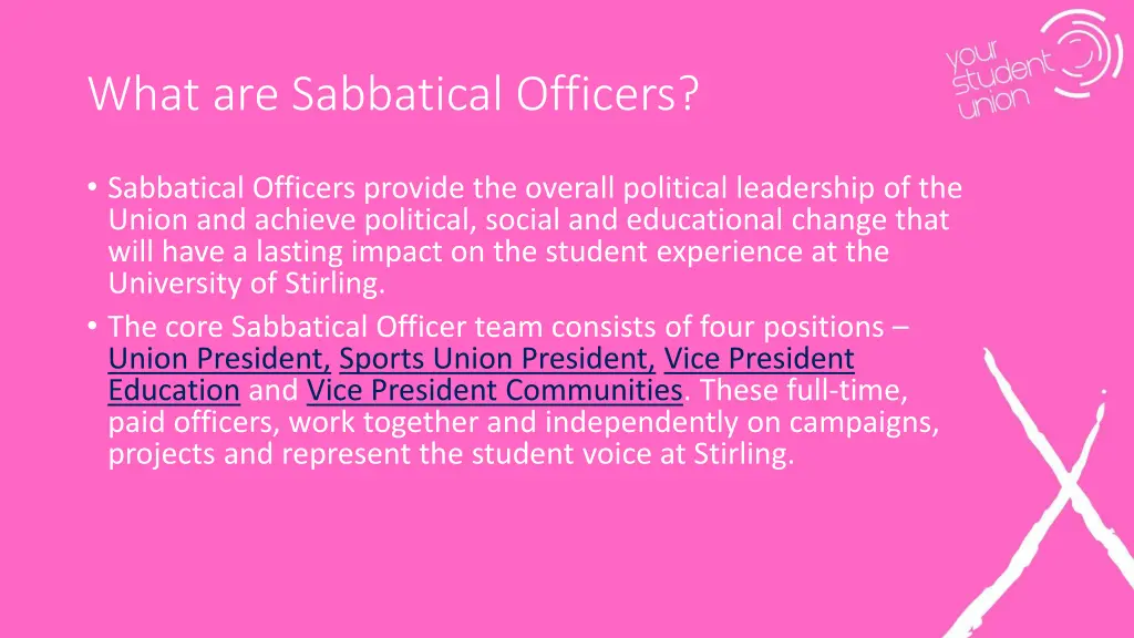 what are sabbatical officers