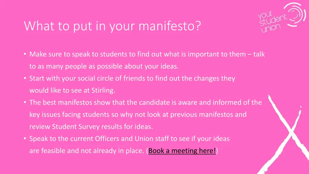 what to put in your manifesto