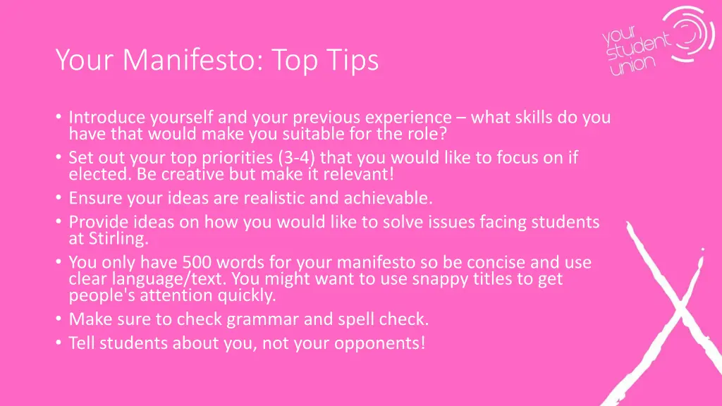 your manifesto top tips