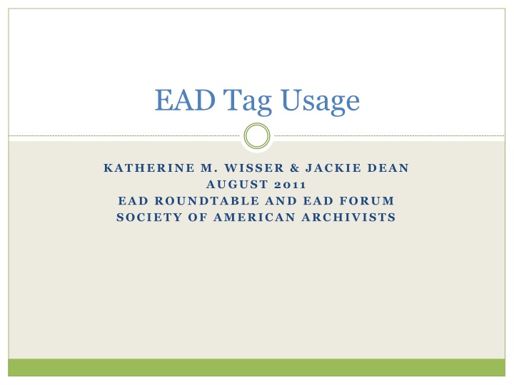 ead tag usage