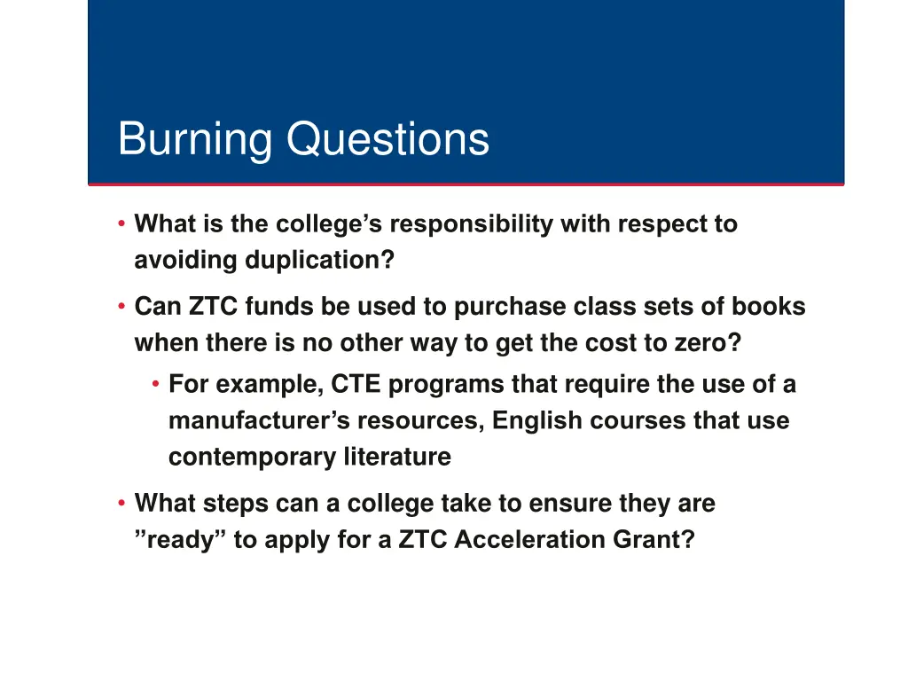 burning questions