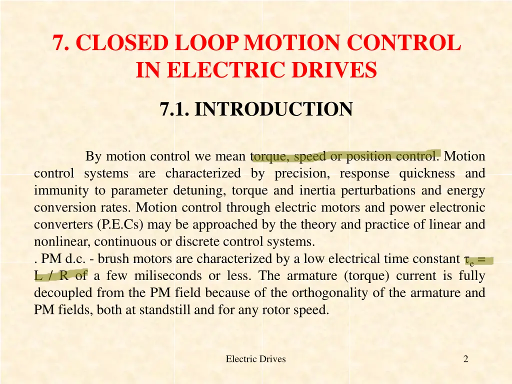 7 closed loop motion control in electric drives