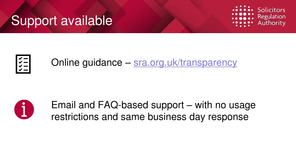 support available