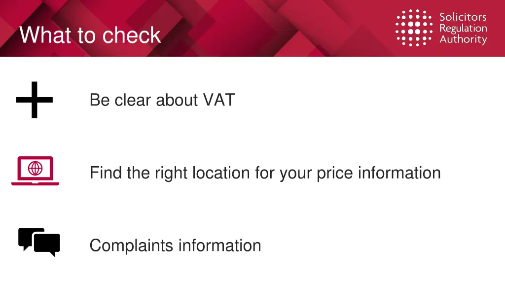 what to check 1