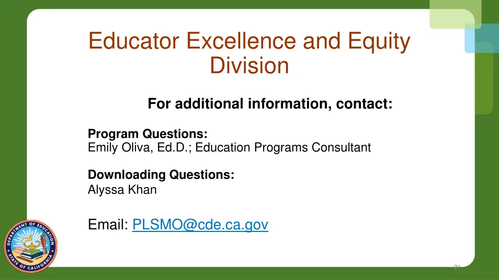 educator excellence and equity division