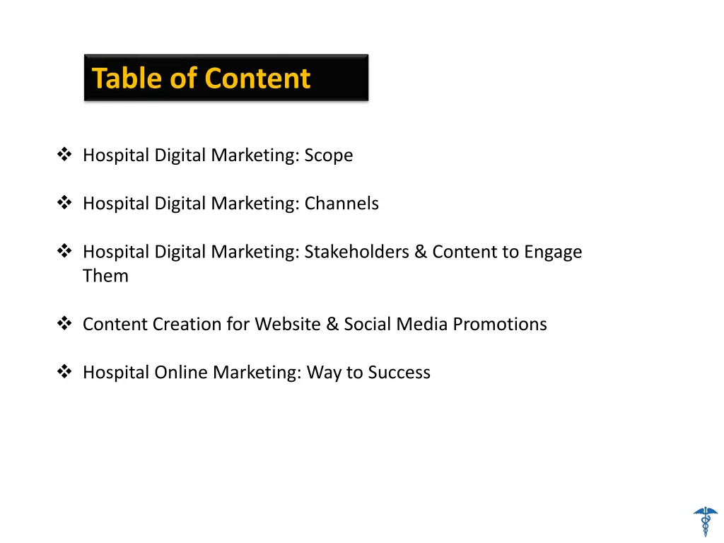 table of content