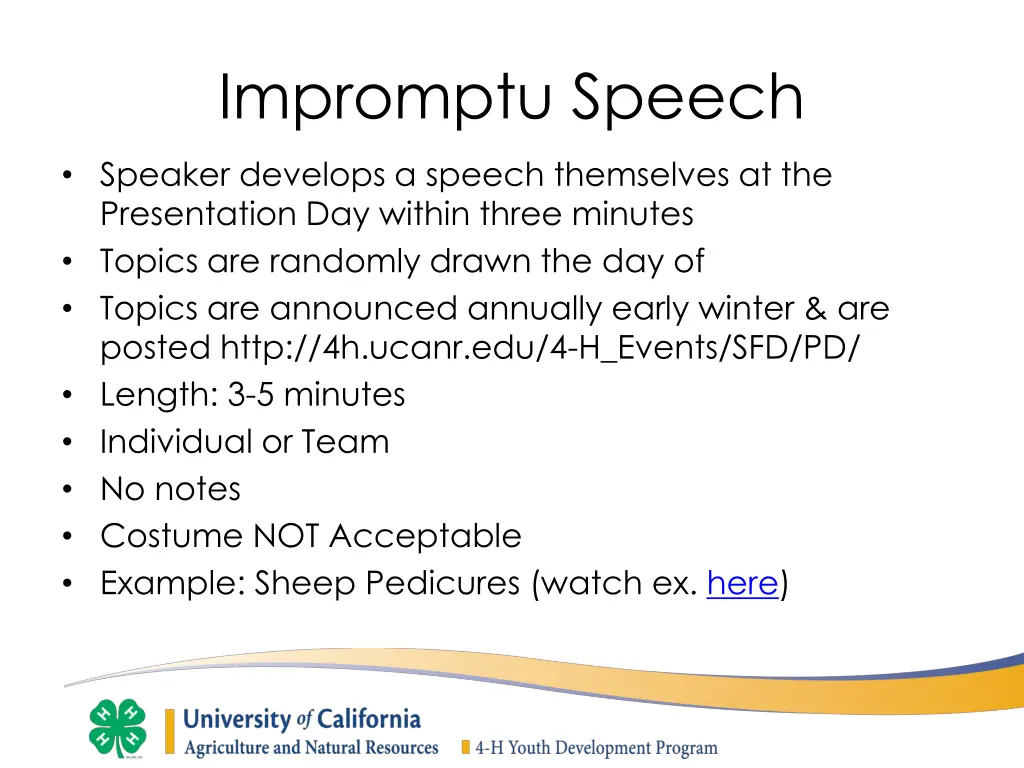 impromptu speech