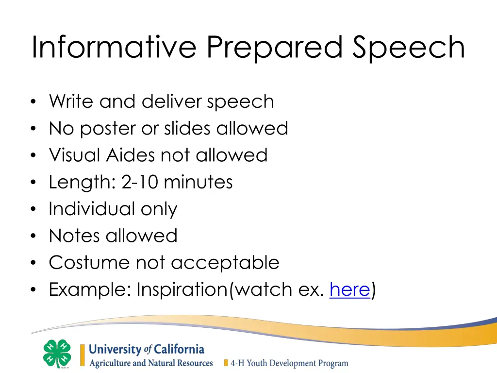 informative prepared speech