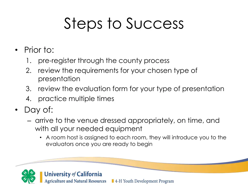 steps to success