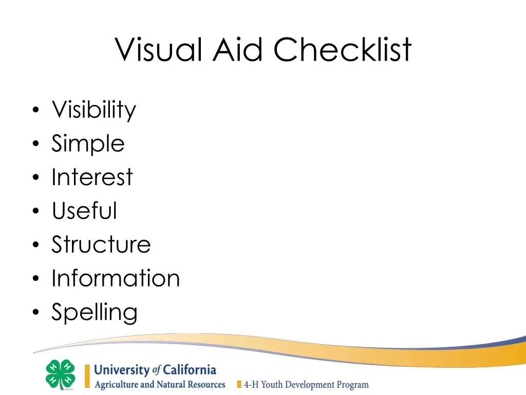 visual aid checklist