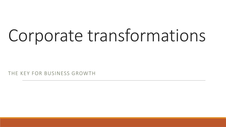 corporate transformations