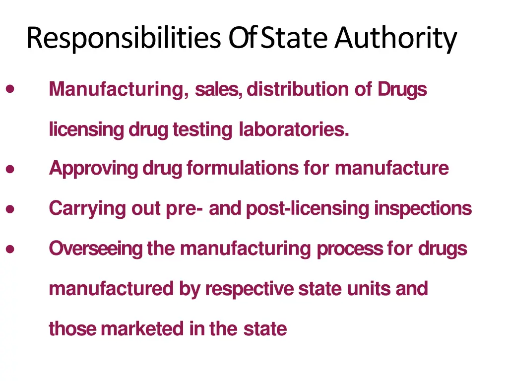 responsibilities of stateauthority