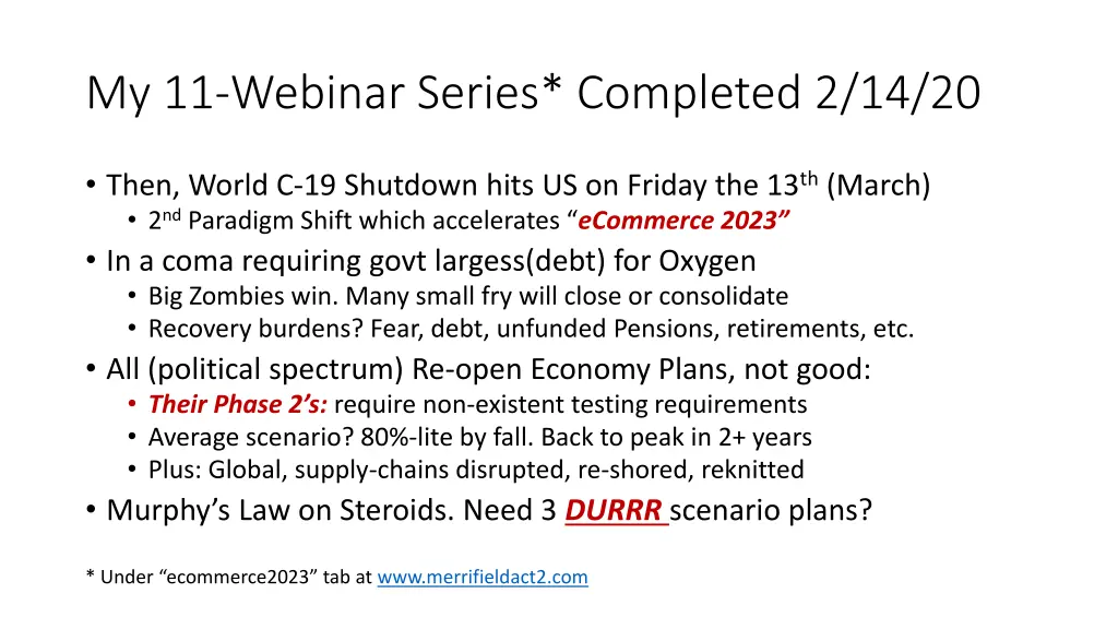 my 11 webinar series completed 2 14 20