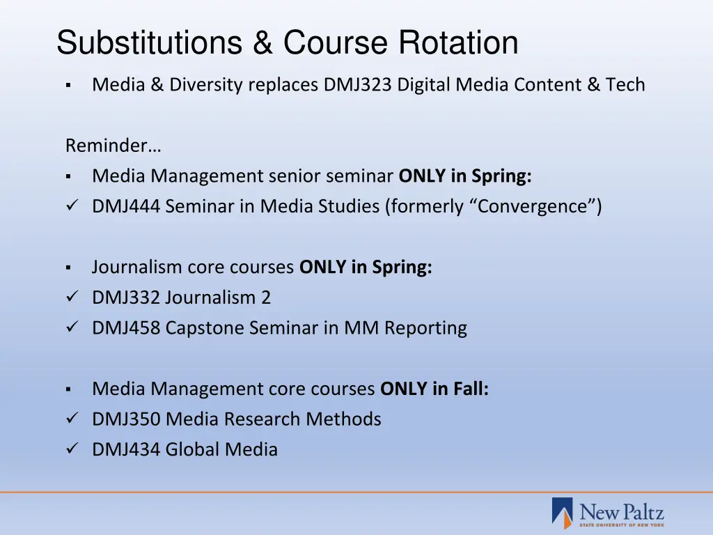 substitutions course rotation
