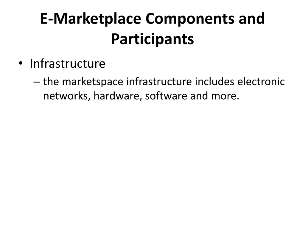 e marketplace components and participants 3