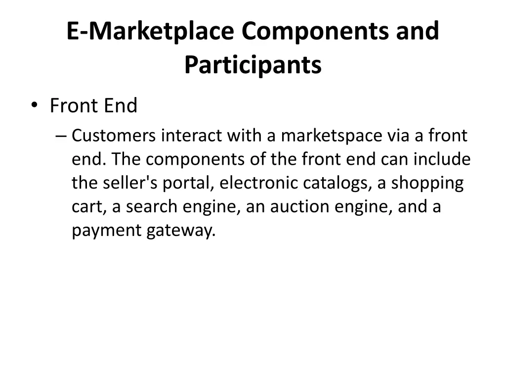 e marketplace components and participants 4