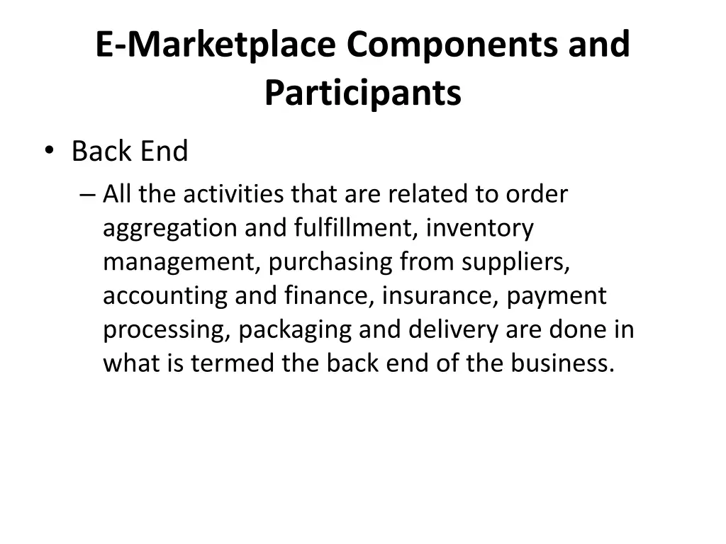 e marketplace components and participants 5