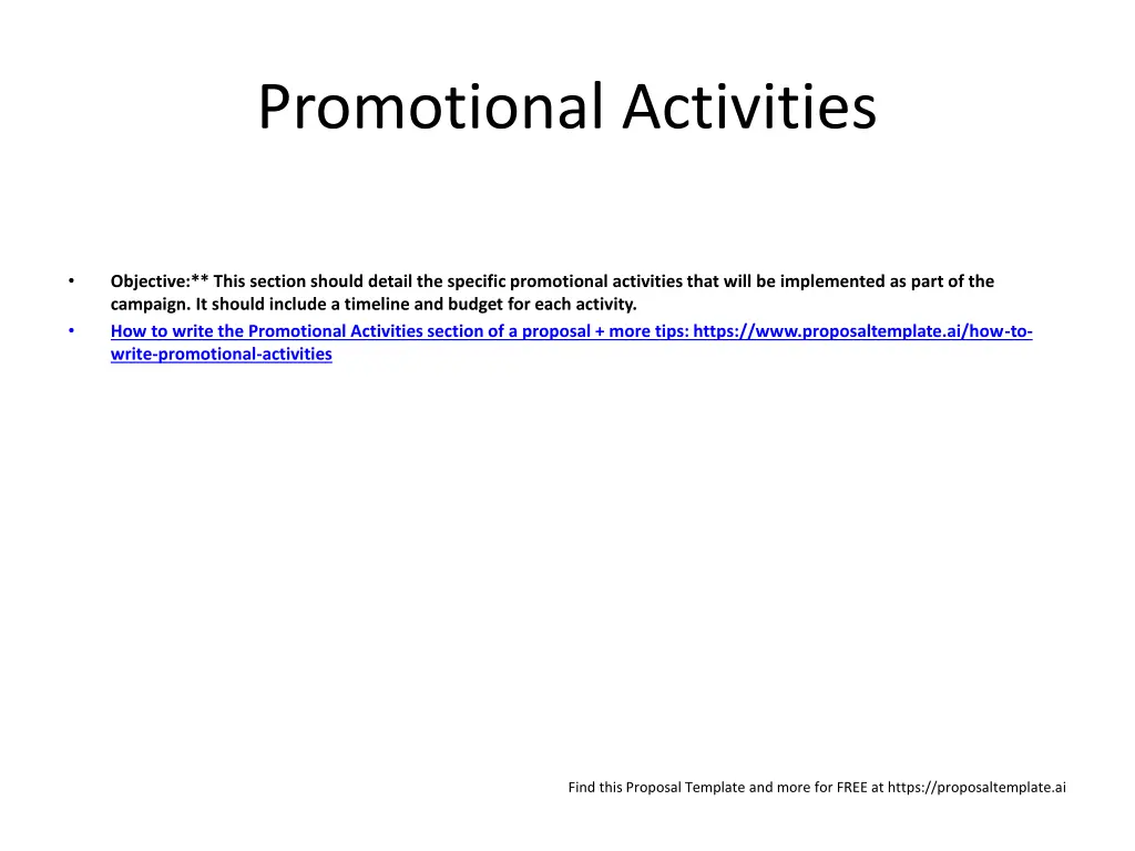 promotional activities