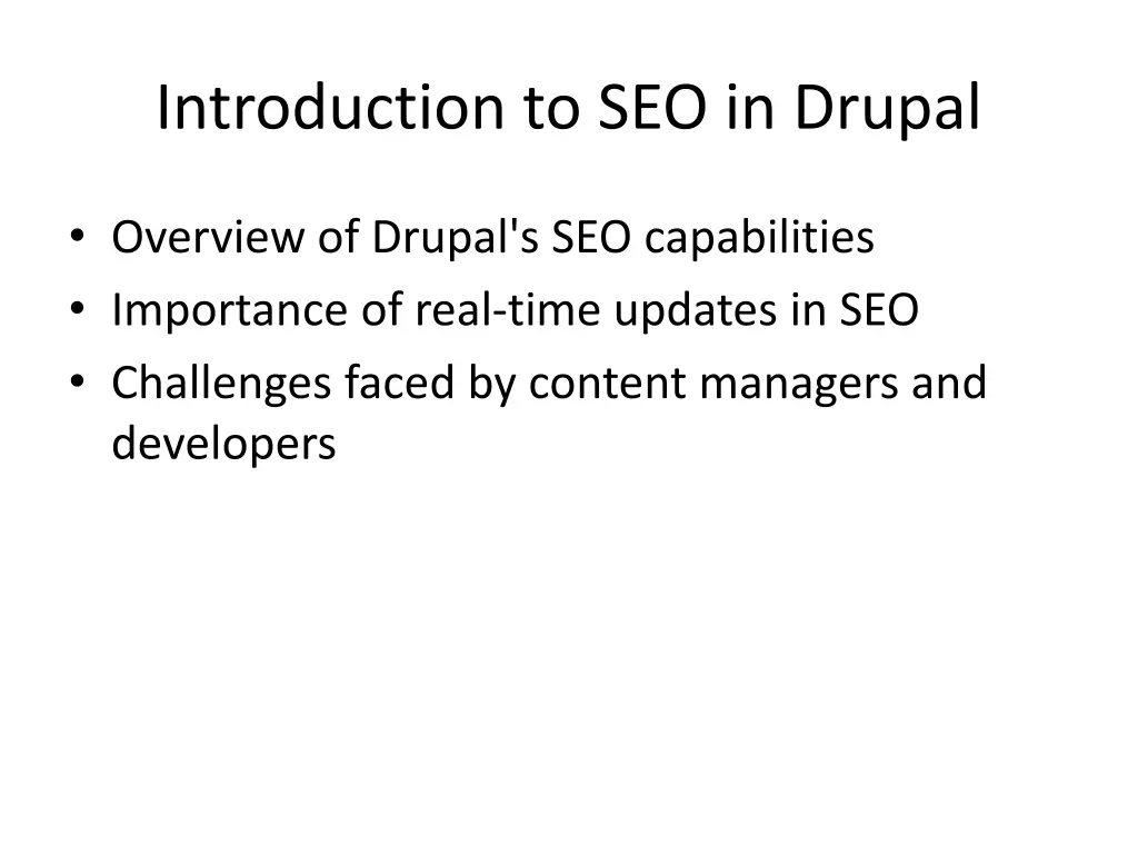 introduction to seo in drupal