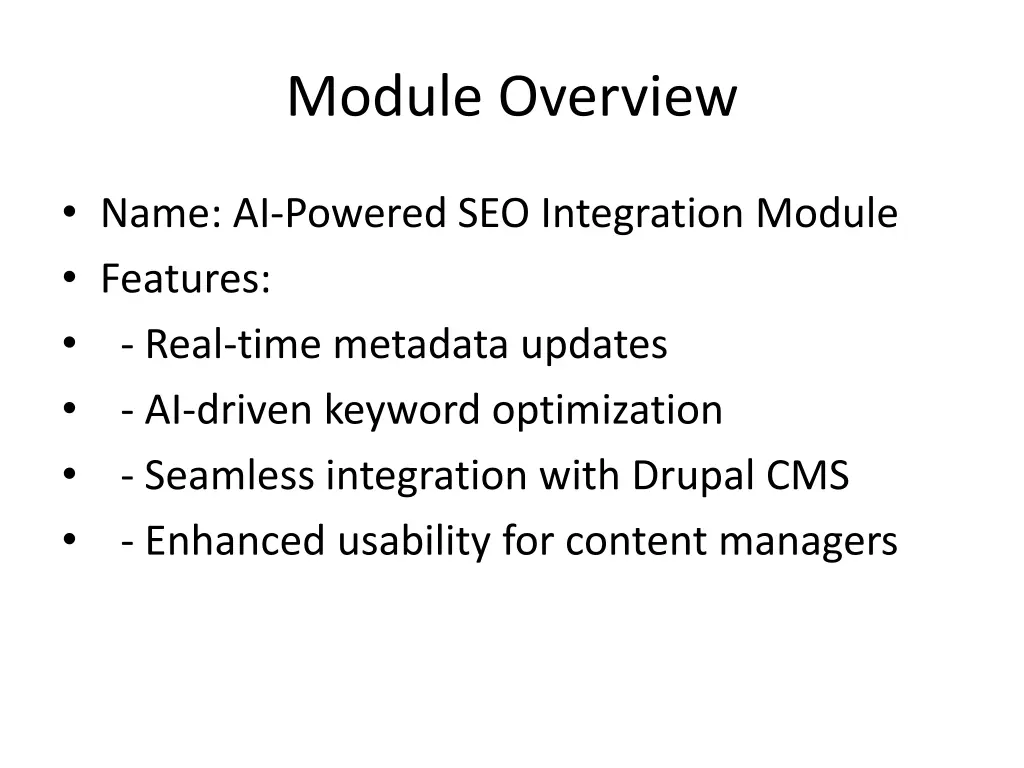 module overview