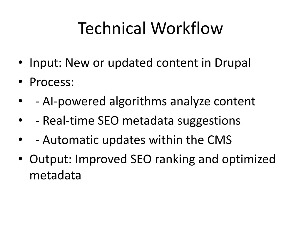technical workflow