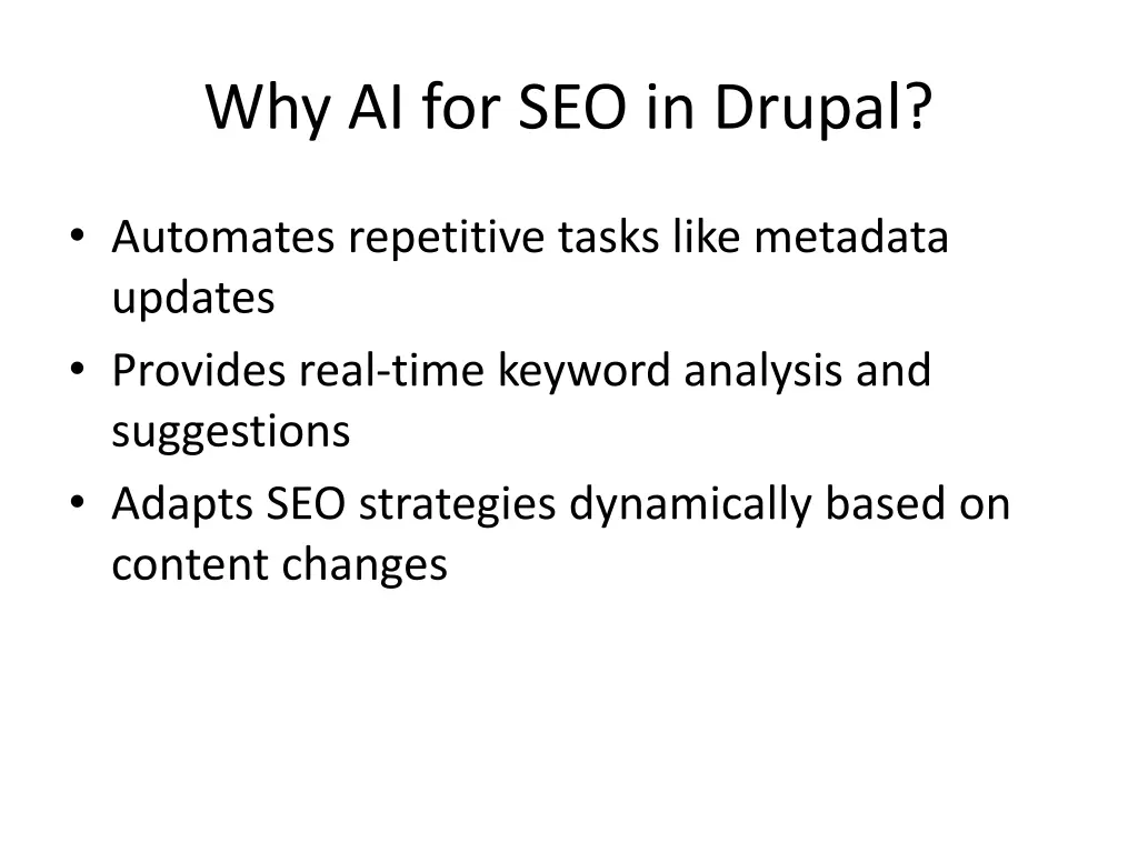 why ai for seo in drupal