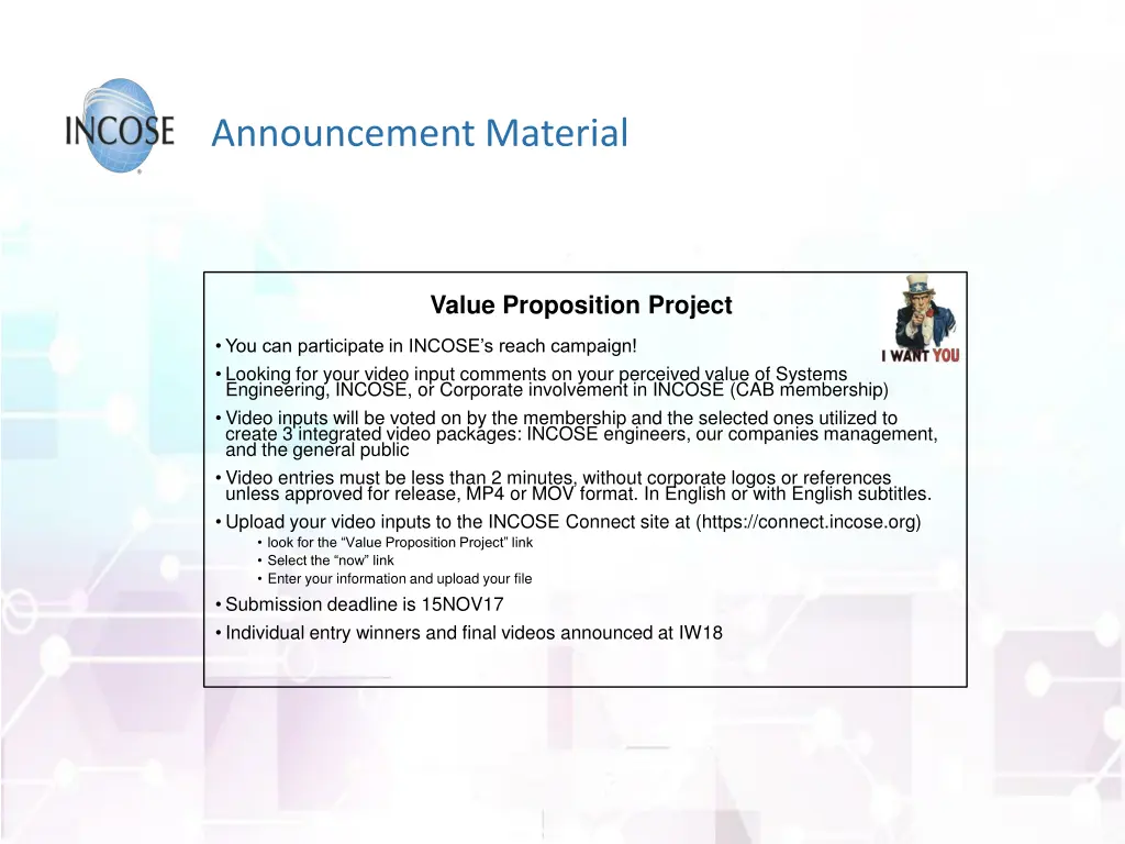 announcement material