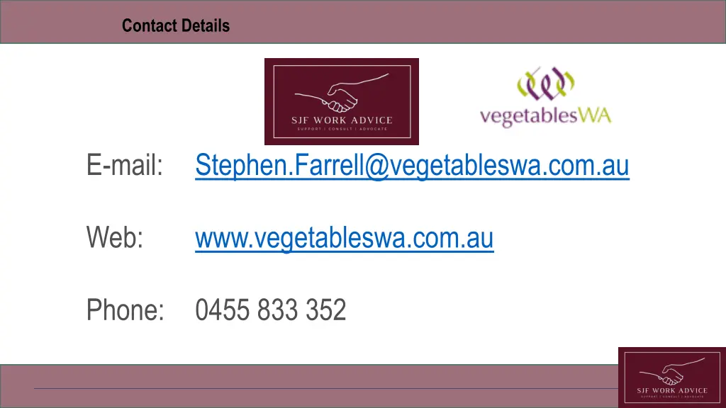 contact details