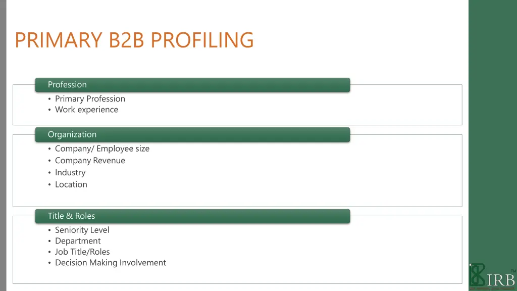 primary b2b profiling
