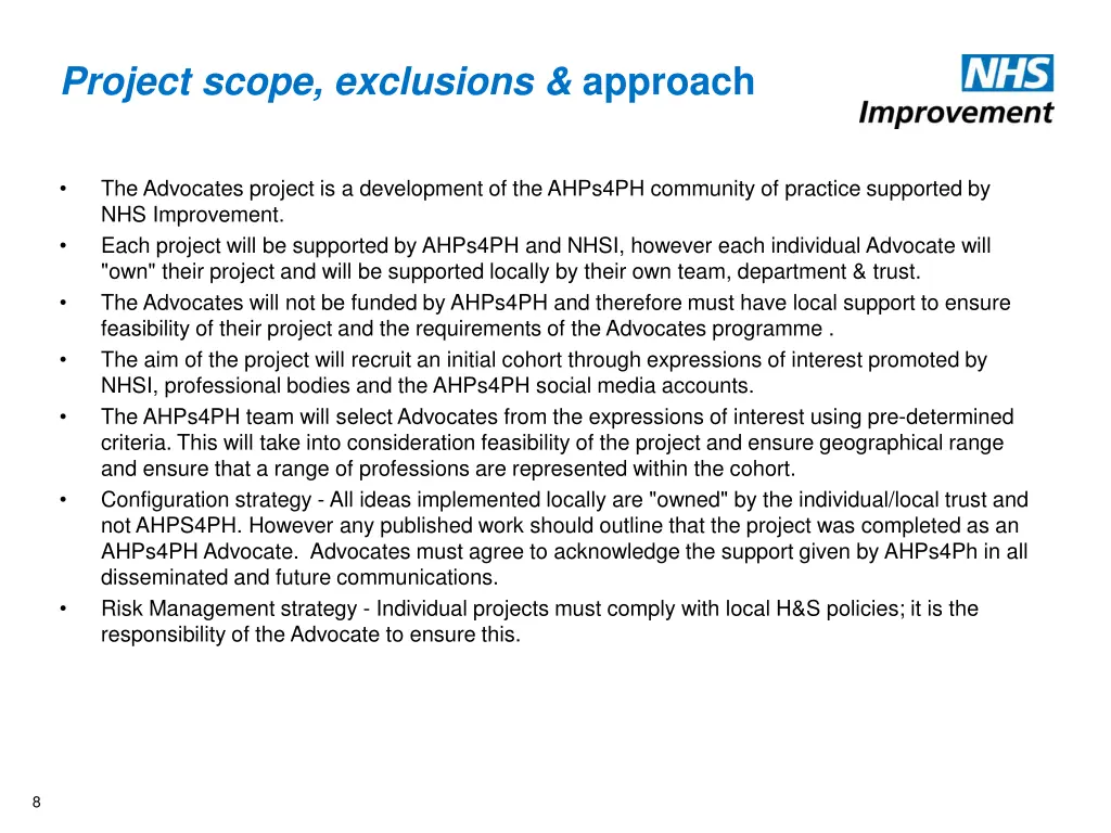 project scope exclusions approach