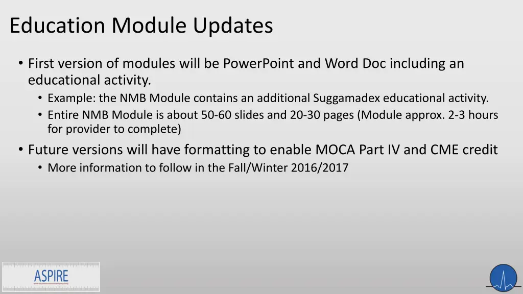 education module updates