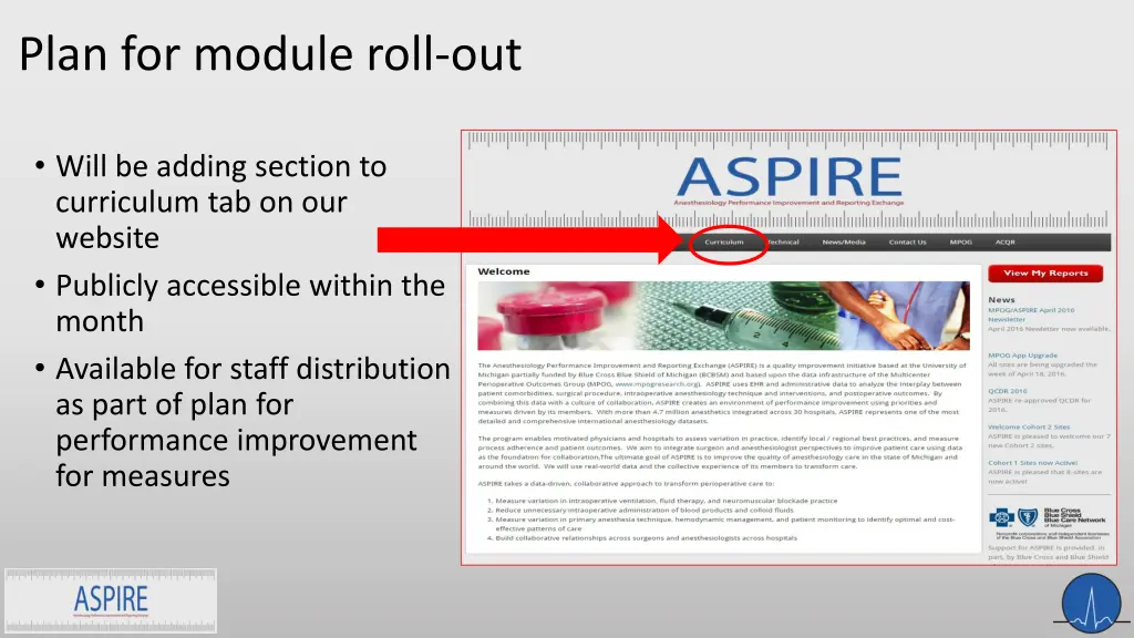 plan for module roll out