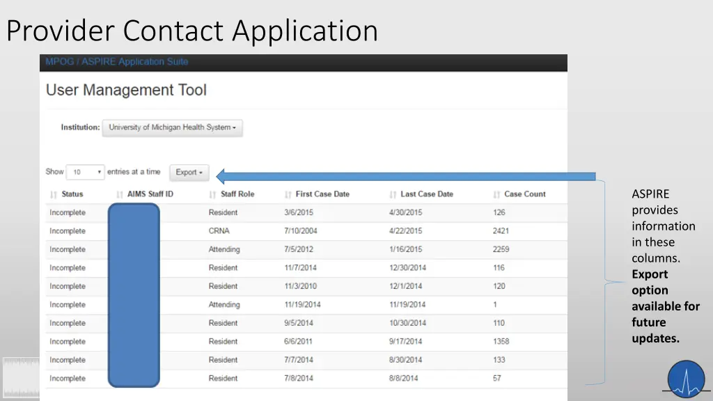 provider contact application