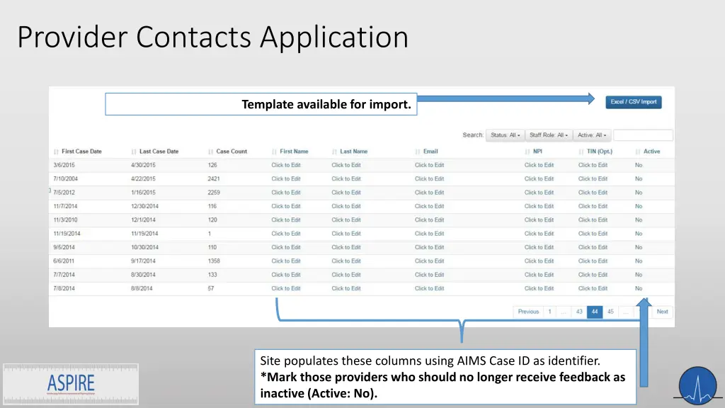 provider contacts application