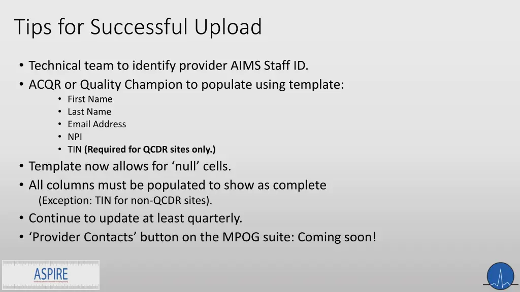 tips for successful upload