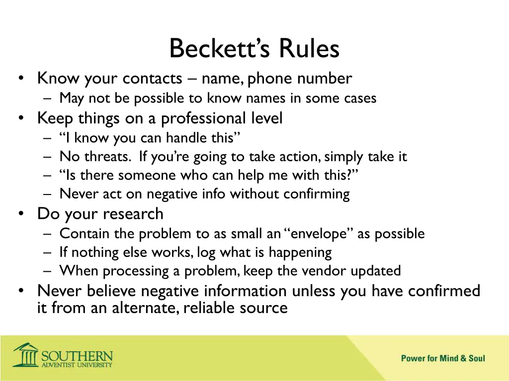 beckett s rules