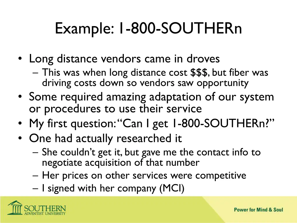 example 1 800 southern