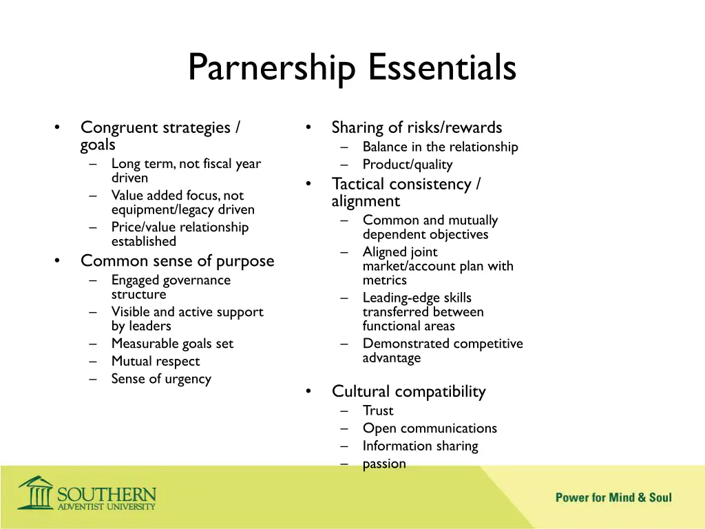 parnership essentials