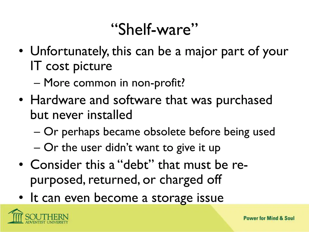 shelf ware