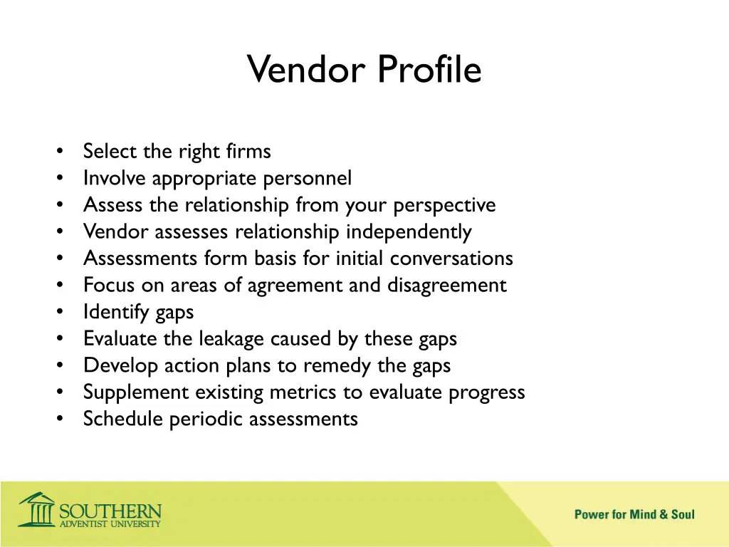 vendor profile